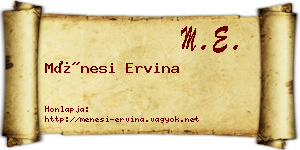 Ménesi Ervina névjegykártya